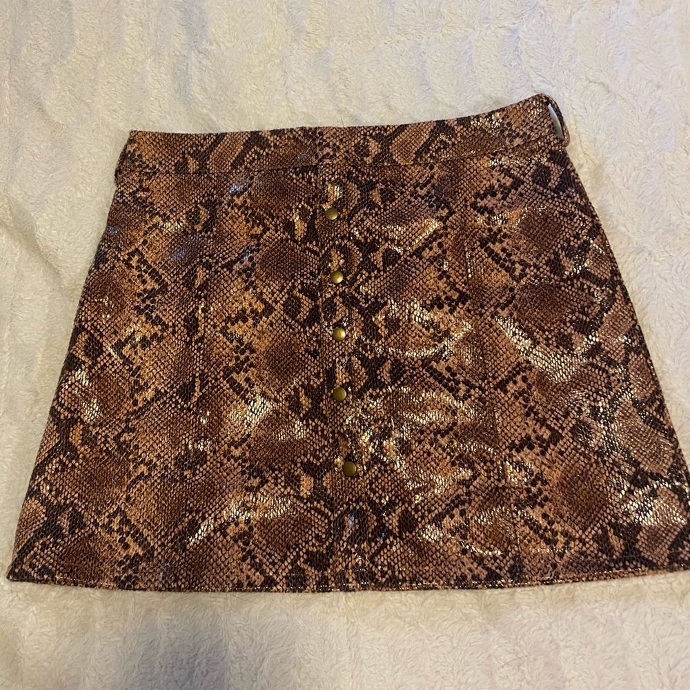 Faux Reptile Mini Skirt